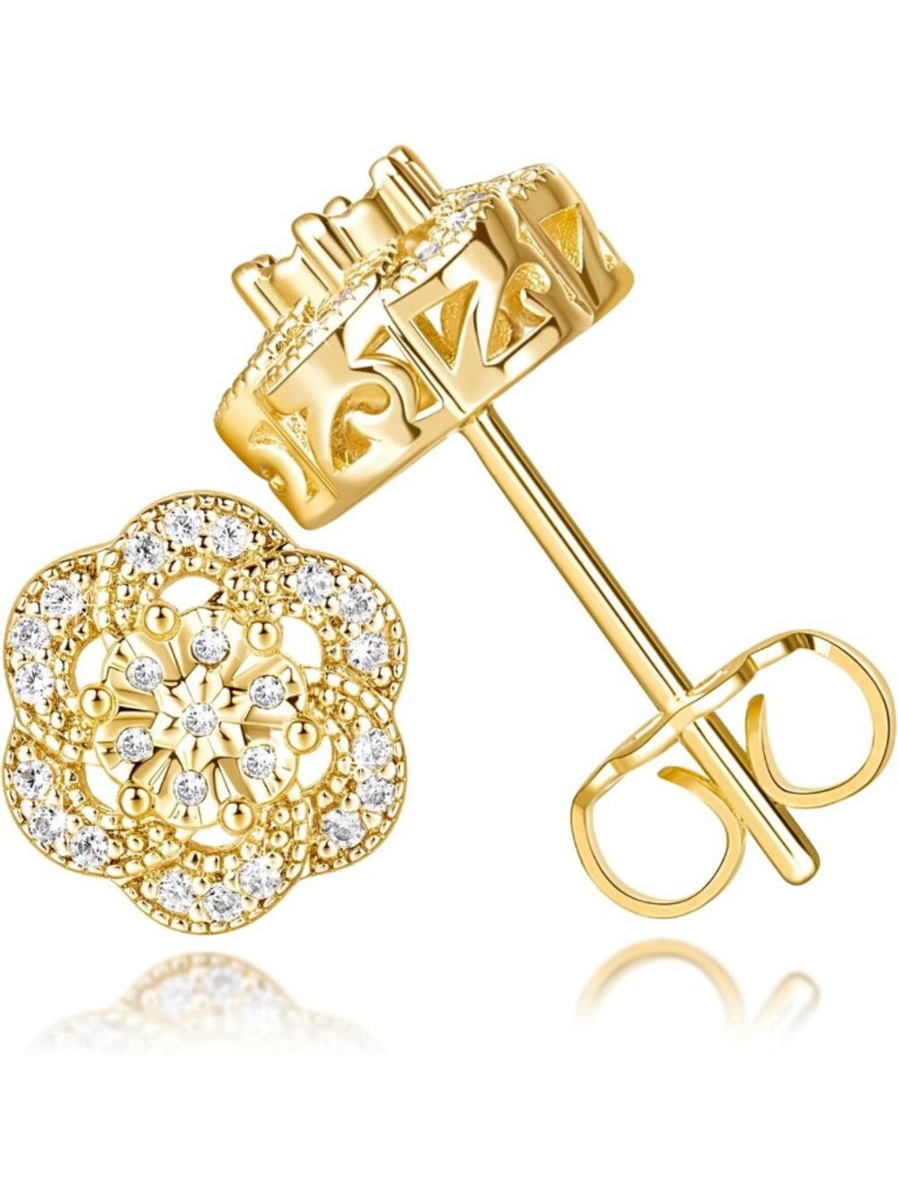 Trendy 14k Gold Stud Earrings for Women | Elegant Jewelry Gift Idea